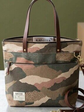 R. Riveter Camo Tote in Green & Brown. Handmade In USA By Milotary Spouses